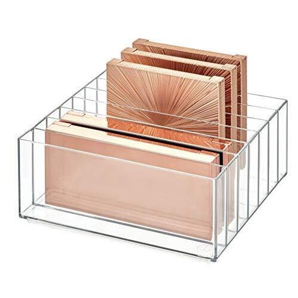 iDesign Clarity BPA-Free Plastic Divided Wide Makeup Palette Organizer