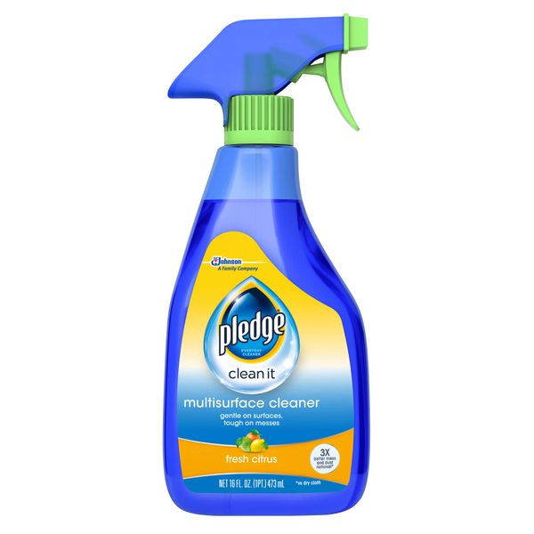 Pledge Multisurface Cleaner Trigger Spray, Fresh Citrus - Electronic, Stainless Steel & Glass Cleaner (1 Trigger Spray), 16 oz