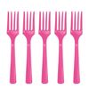 Bright Pink Plastic Heavy Weight Forks (50 Count) - Premium Disposable Plastic Cutlery, Perfect for Home Use and All Kinds of Occasions