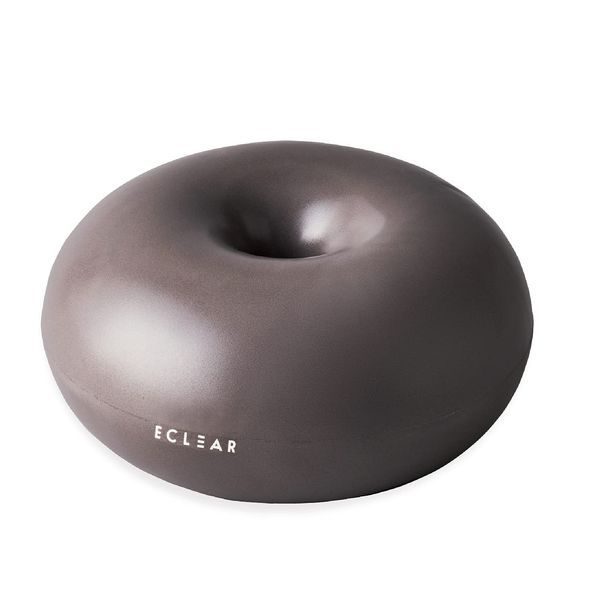 Elecom HCF-BBDMGY Balance Ball, 17.7 inches (45 cm), Eklea Sports Donut Shape, Medium Size, Non-Roll, Includes Pump, Gray