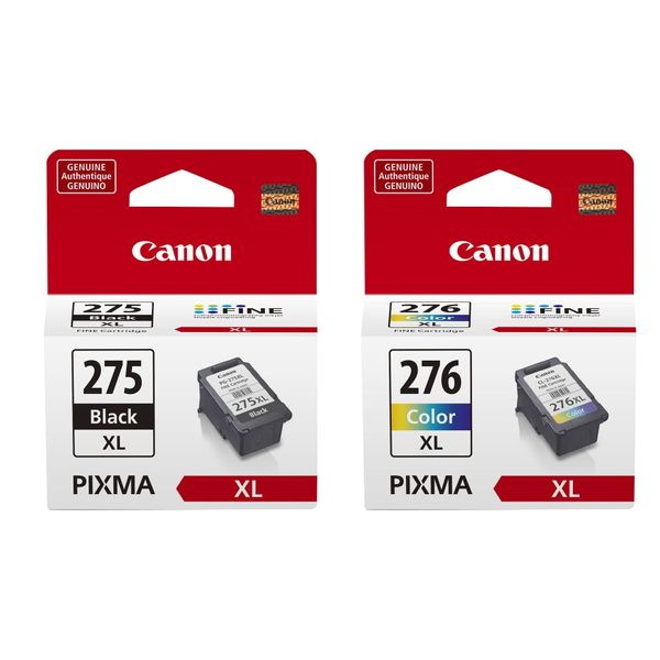 Canon PG-275 XL BlackHigh Capacity ink cartridge (4981C001) and CL-276 XL Color High Capacity Ink Cartridge (4987C001) - Retail Packaging (2 Items)