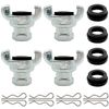 MustBee 4 Sets NPT Iron Air Hose Fitting, Universal Coupling, Chicago Fitting