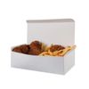 WHITE RECTANGULAR BOXES - FAST FOOD CARDBOARD TAKEAWAY BOX - CAKE SHOP PACKAGING (Large White, 1 Box)