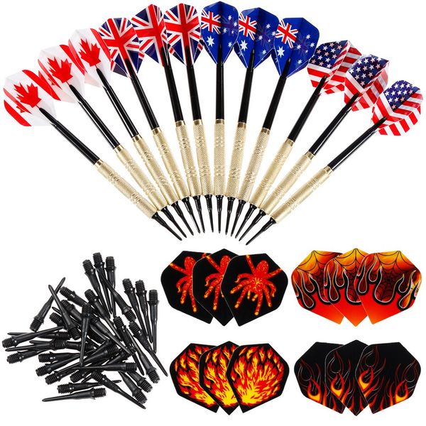 Nabance Dartpfeile für Dartscheibe Elektronisch 12Stk Darts Pfeile Dartpfeile Plastik Soft Dart Dart Schaft mit Dart Flights Dartspitzen und Ersatz und 36 Darts Tips