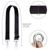 Allzedream Wide Purse Strap Replacement Crossbody Shoulder Bag Adjustable, Black Silver, M