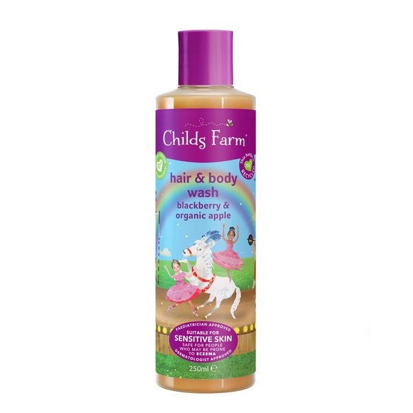 Childs Farm | Kids Hair & Body Wash 250ml | Blackberry & Organic Apple | Suitable for Dry, Sensitive & Eczema-prone Skin