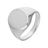Sterling Silver Oval Unisex Signet Ring Size Z+3