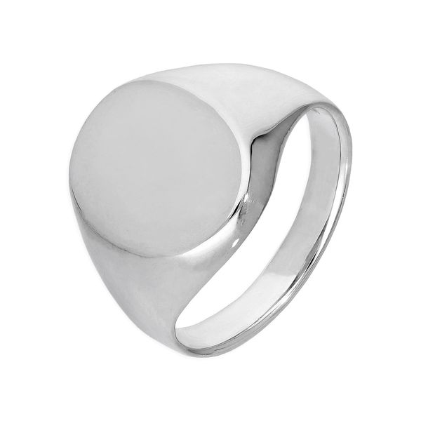Sterling Silver Oval Unisex Signet Ring Size Z+3