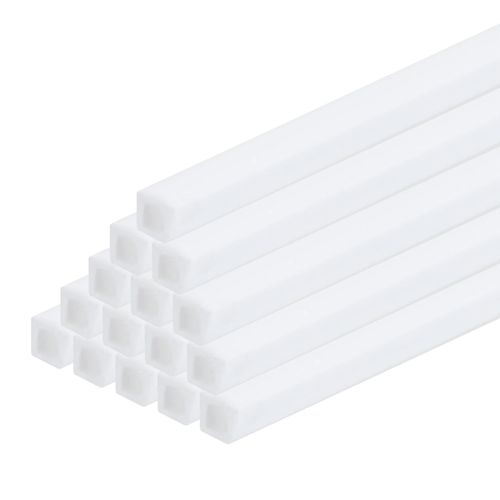 MECCANIXITY 30pcs 10" Plastic Model Tube ABS Square Tube 0.08"x0.08" White Easy Processing for Architectural Model Making DIY