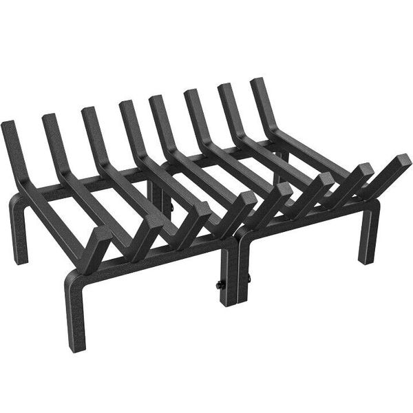 Large  24 inch Fireplace Grate Log Burning Rack Heavy Duty Solid Steel Fire Pit