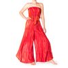 PANASIAM Tie-Dye Two-Piece Cuba Set Bustier Bandeau Top & Palazzo Trousers, Sexy Corset Crop Top, Trouser Dress with Wide Legs - Women - Elegant, Red orange