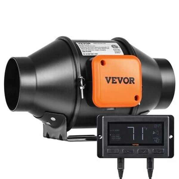 Vevor Inline Duct Fan 205 CFM with Humidity Controller Ventilation Exhaust Fan