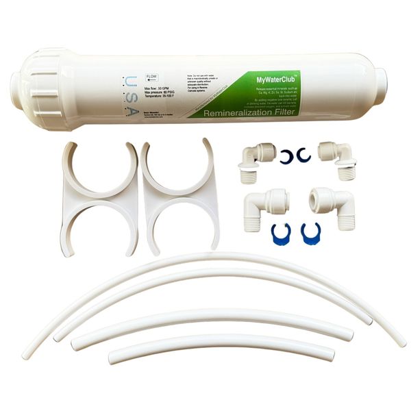 5-in-1 Re-Mineralization Inline Water Filter, 3/8" & 1/4" QC for Reverse Osmosis
