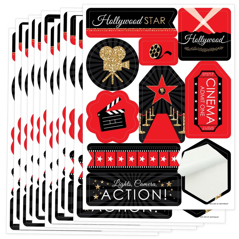 Big Dot of Happiness Red Carpet Hollywood - Movie Night Party Favor ...