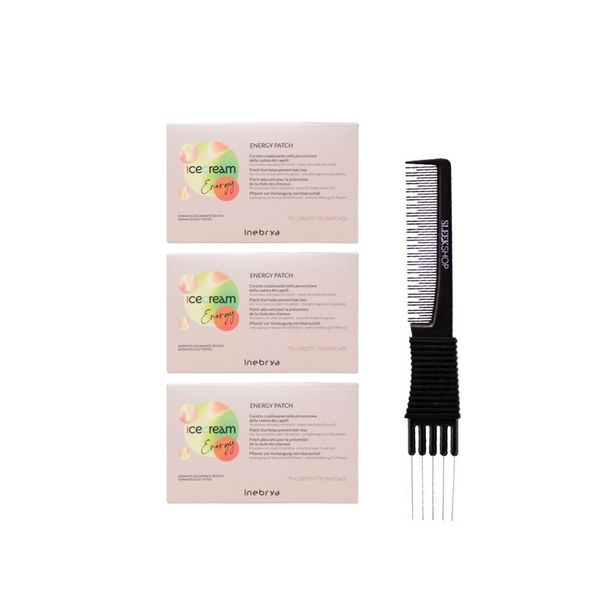 Inebrya Ice Cream Energy Patch-1 Box with Teasing Comb Pack of 3