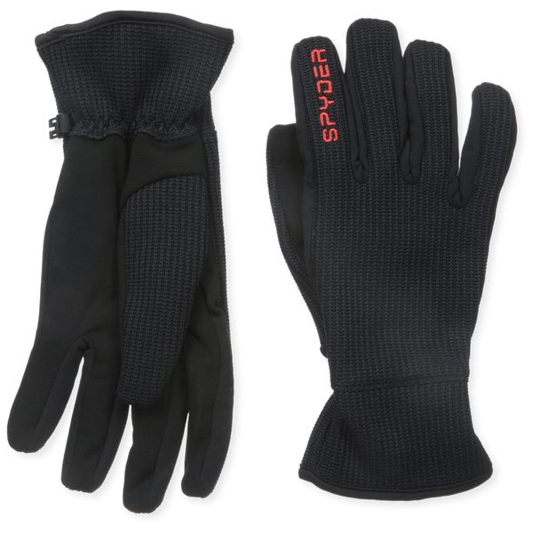 Spyder Men's Core Sweater Conduct Gloves, Medium, Black/Volcano