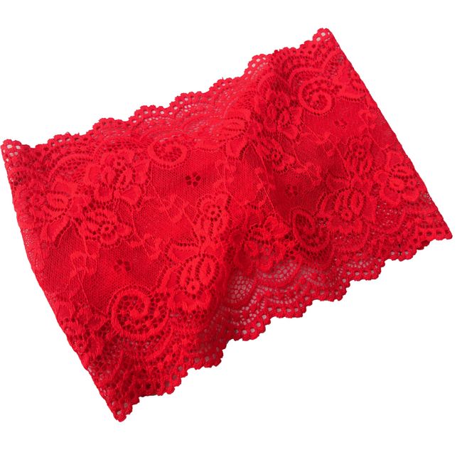 Oyabridal Lace Headbands for Women Headcovering Church Lace Headwrap for Women (Red)