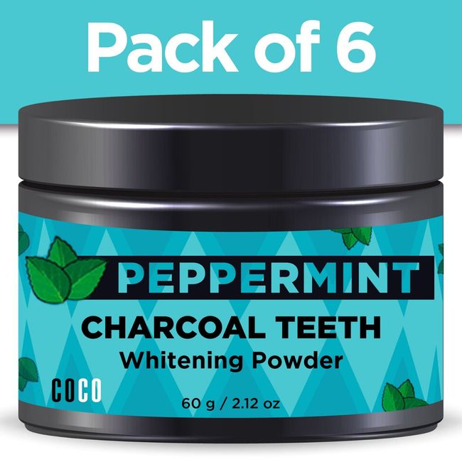 BeautyFrizz Remineralizing Tooth Powder with Activated Charcoal- 2.12 Oz- 6 Pack