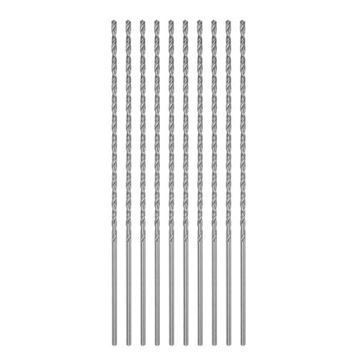 sourcing map 10pcs Extra Long Drill Bits, 2mm HSS Drill Bit with High Speed Steel Straight Shank 120mm Length for Metal Woodwork Plastic Aluminum Alloy