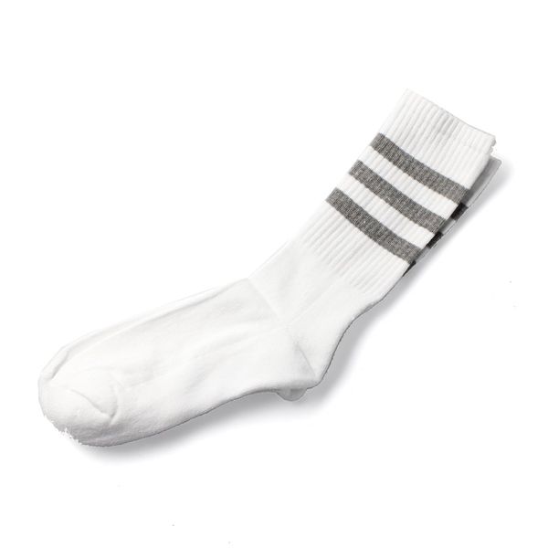 Accessoryo White with Grey Tri Stripe Referee Socks