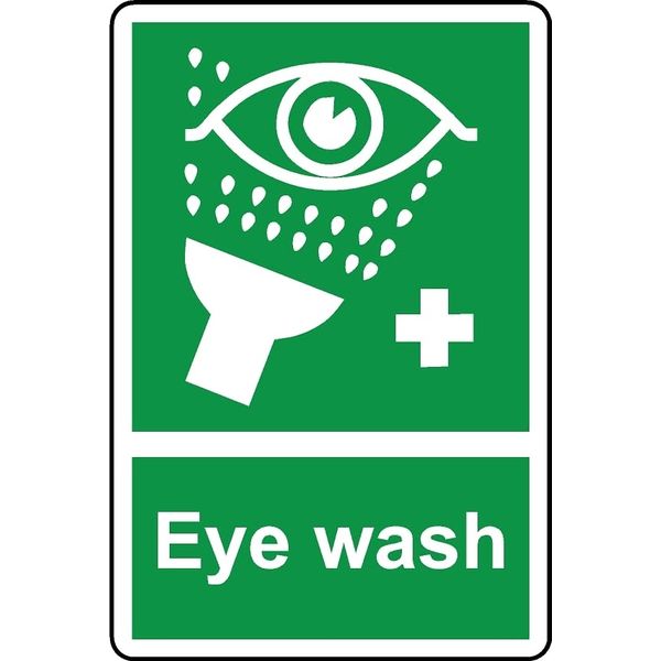 Eye wash safety sign - 1mm Plastic sign (200mm x 150mm)