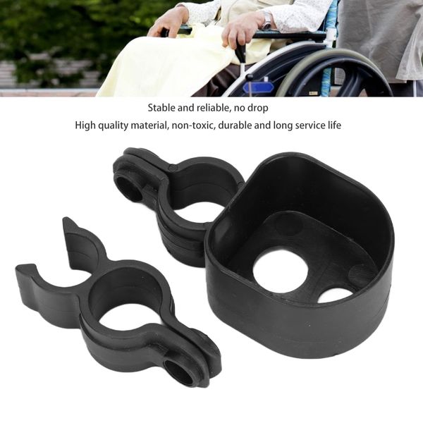 Cane Holder for Rollators, Wheelchair Cane Holder, Holder for Crutches, Electric Wheelchair, Wheelchair Cane, Black