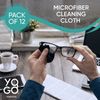 Microfiber Cleaning Cloth 12-Pack Individually Packed (6"x 7") Glasses Cleaning