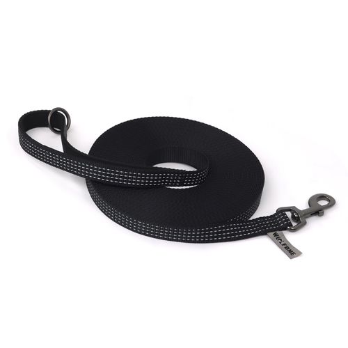 Wolfone Long Line Dog Leash with Padded Handle Black 15m Training Leashes Reflective Leads for Dogs Outside