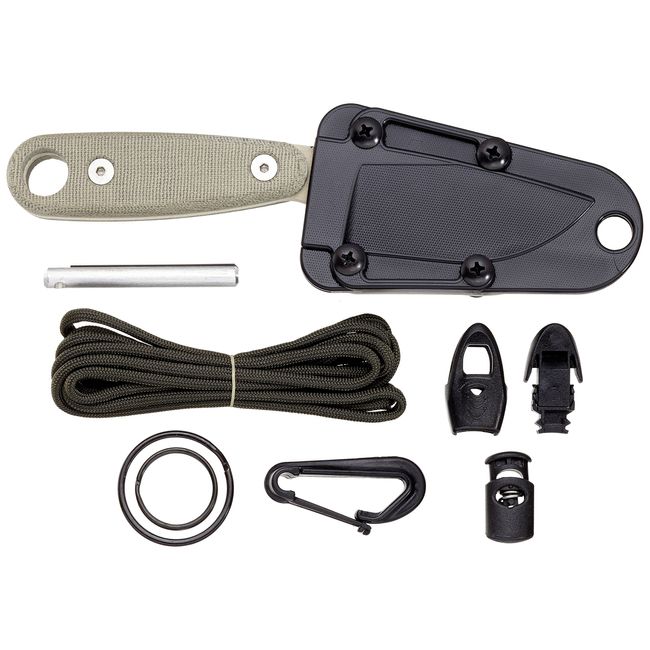 ESEE Knives Izula II Fixed Blade Knife w/Survival Kit, Sheath, Clip Plate, & Micarta Handle