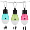 Rechargeable Camping Light Bulb Tent Lantern 3 Lighting Modes Hanging Tent Light