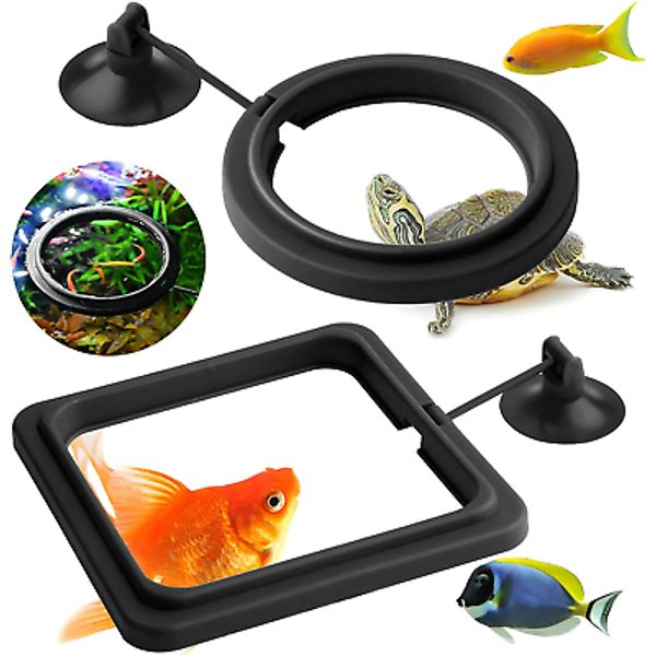 Fish Feeding Ring, 2 Pieces Fish Feeder Aquarium Fish Turtle Tank Accessories Fo