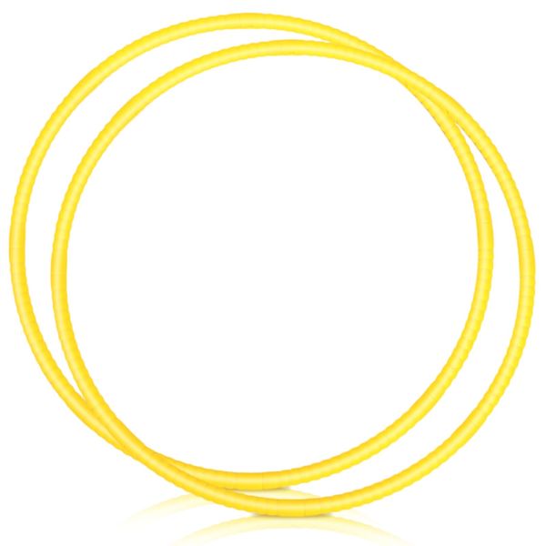 WinnerWhy 2 Pcs Toy Hoop Exercise Hoop Detachable Adjustable Plastic Hoop Playground Equipment for School Colored Hoop Circles Exercise Ring for Teens Dog Agility Equipment(Yellow,20 Inch)