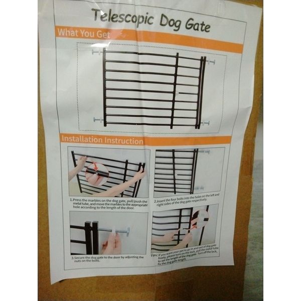 telescopic dog/pet gate  nib made out of metal satin black finish adjustable