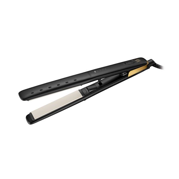 Vidal Sassoon VSI-1021/KJ Straightening Hair Iron, Negative Ions, Wet & Dry, Overseas Compatible, 4 Levels of Temperature Adjustment, Black