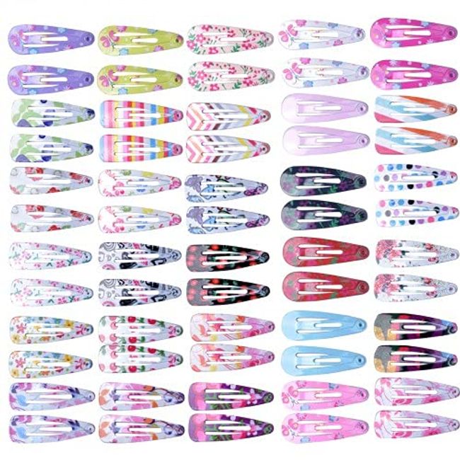 60 Stücke Xzeemo Süße BB Haarclips, Metalldruck Haarspangen, Bunte Mädchen Haarnadeln, Metall Snap Haarklammern, Haarspange Haarnadel Haarschmuck für Kinder Baby Mädchen Kleinkinder Frauen