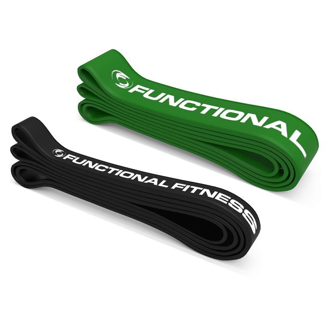 Pull Up Assist Bands Set by Functional Fitness. Heavy Duty Resistance and Assistance Training Band