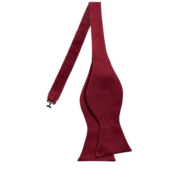 Dobell Mens Burgundy Bow Tie Self-Tie