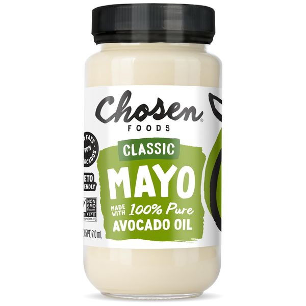 Chosen Foods 100% Avocado Oil-Based Classic Mayonnaise, Gluten & Dairy Free, Low-Carb, Keto & Paleo Diet Friendly, Mayo for Sandwiches, Dressings and Sauces, Made with Cage Free Eggs (24 fl oz)