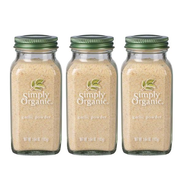 Simply Organic Garlic Powder, Certified Organic | 3.64 oz | Pack of 3 | Allium sativum L.