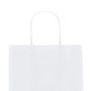 bagmad 100 Pack Sturdy Small White Kraft Paper Bags with Handles Bulk, Gift Bags 5.25x3.25x8 Inch, Craft Grocery Shopping Retail Party Favors Wedding Business Sacks (White, 100pcs)