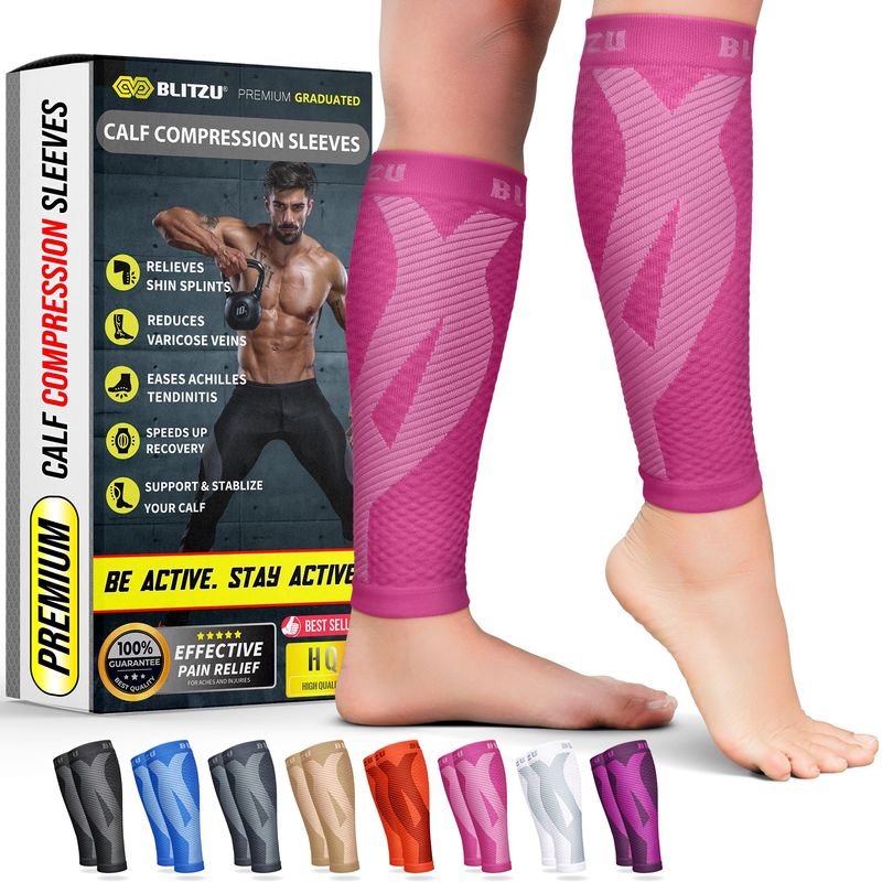 BLITZU Calf Compression Sleeve for Women and Men, Shin Splint Sleeves ...