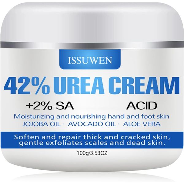 Urea Foot Cream, 42% Urea Cream Cracked Heel Repair Cream Foot Cream for Cracked Heels and Dry Skin Callus Remover for Dry and Hard Skin Heel Balm for Hand, Foot And Body Care, 100g