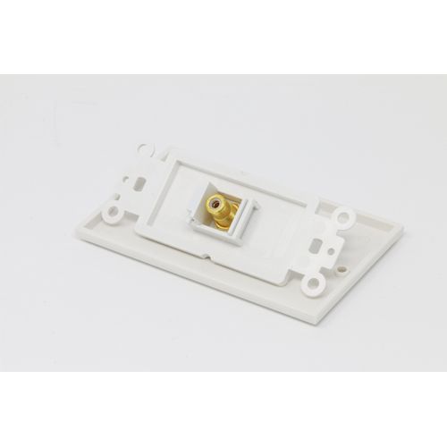 RiteAV - 1 RCA White for Subwoofer Audio Port Wall Plate Decorative - White