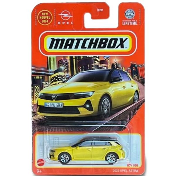 Matchbox 2022 Opel Astra Diecast Car, 1:64 Scale, Yellow