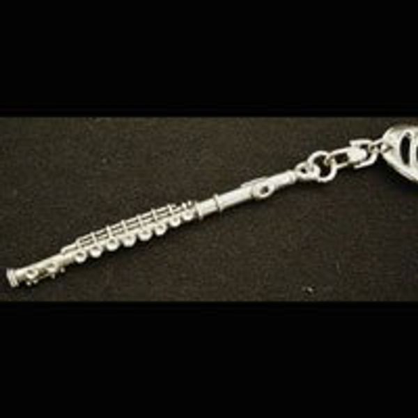 FLUTE QUALITY PEWTER MUSIC INSTRUMENT KEYRING