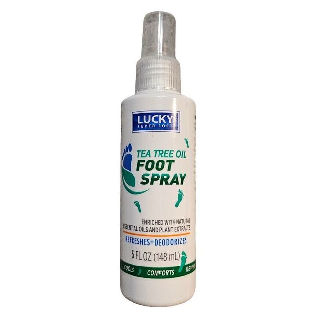 Lucky Super Soft Tea Tree Oil Foot Spray Refreshes + Deodorizes 5 fl. oz.