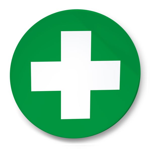 Pack of 2 First Aid Box Stickers,90mm, Self-Adhesive Vinyl Sticker, Firs Aid and Emergency Signs