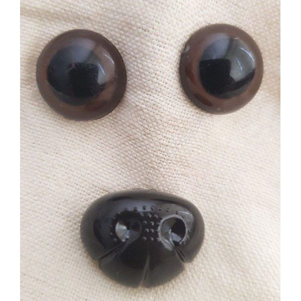 Trucraft Small Set Brown Safety Eyes and Nose for Teddy Bear Dog Cat Animal Stuffed Toys…