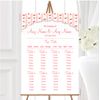 Pink Red Roses Shabby Chic Stripes Personalised Wedding Seating Table Plan