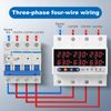 DEWIN Voltage Protector, 3 Phase Din Rail Voltmeter Ammeter AC220V 100A Over Under Voltage Current Limit Relay Protector